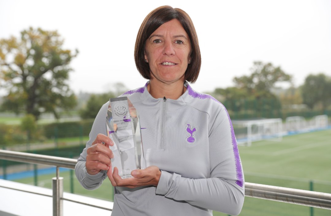 SpursWomen's tweet photo. Congratulations to @hillsyk5 on being named the first ever @FAWC_ Manager of the Month for September! 👏

#COYS #SpursLadies https://t.co/rxj5lbXqM7