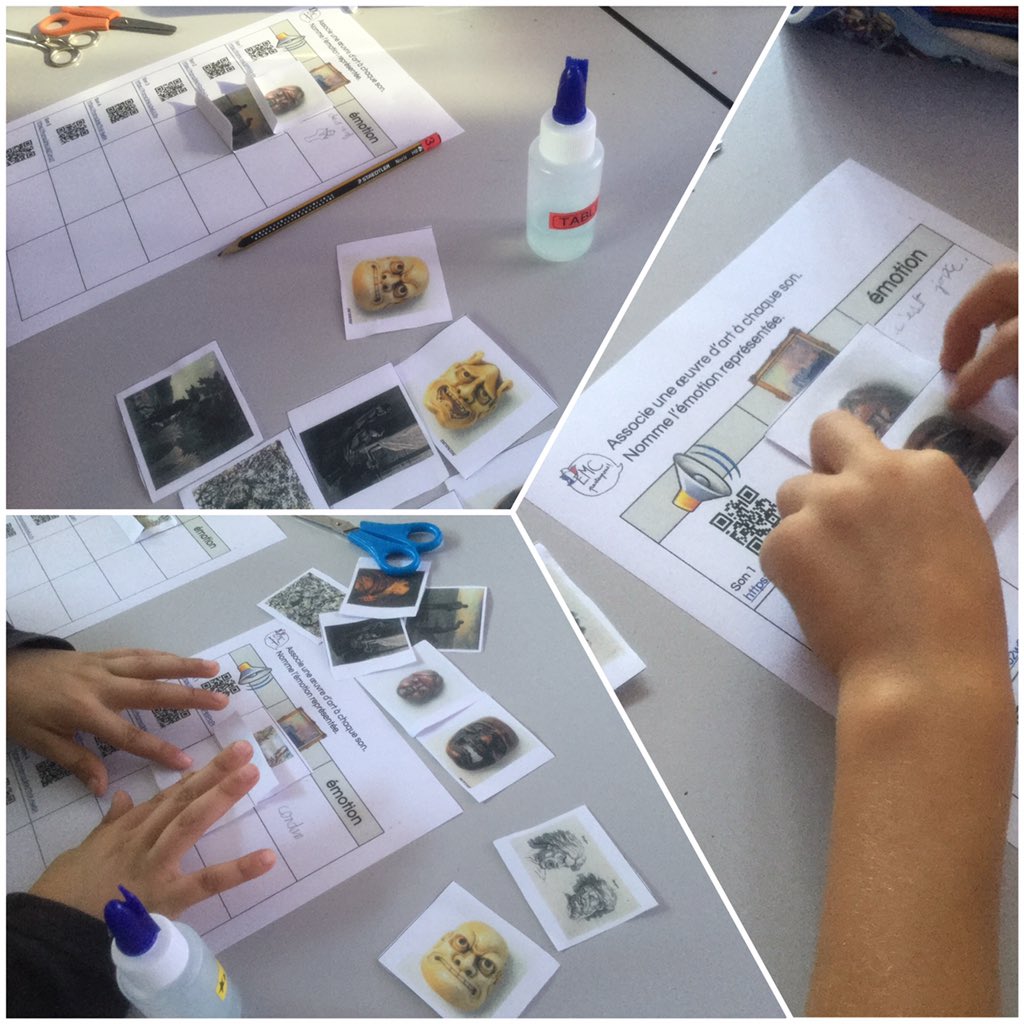 CECM_Arago_Chtx's tweet photo. Nous avons commencé la séance sur les émotions @EMCpartageons : nous associons des œuvres d’art à des sons.
#PartageEmotions https://t.co/6XkoSsQezQ