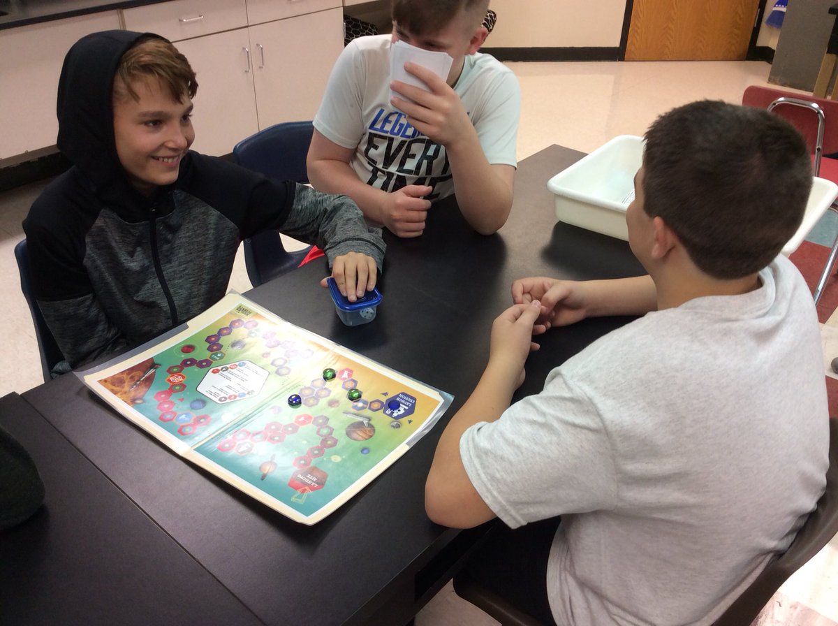 IvanESMS's tweet photo. Students chose to play a board game to review for their Eart, Sun, Moon test tomorrow. #ESMSbestyearever #ivanscience https://t.co/uGwUVzab7F