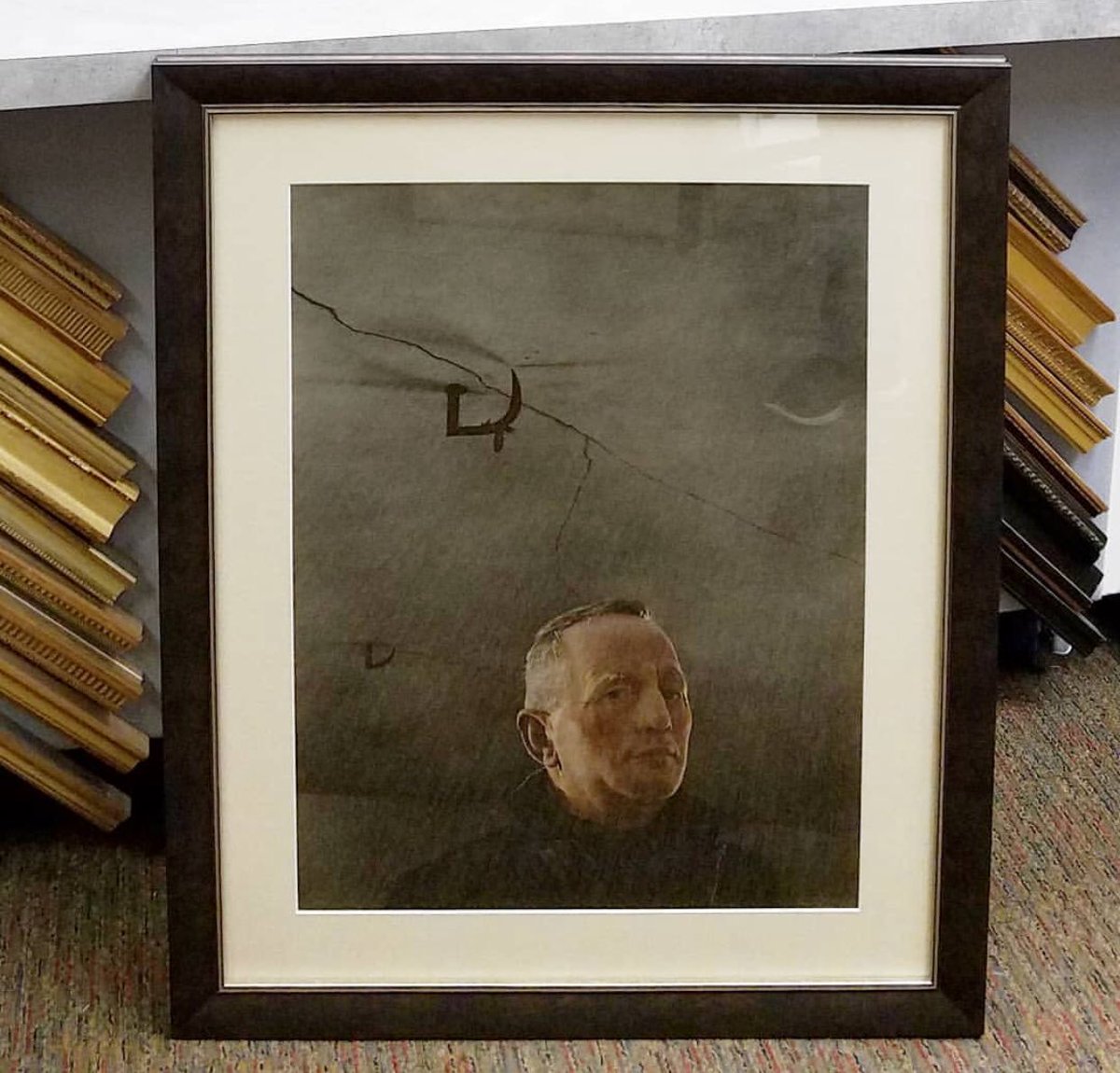 We were busy framing interesting things for the <a href="/Hotel_Dupont/">The Green Room</a> historic renovation.
Here is a rare 1956 Andrew Wyeth collotype print called "Karl" which #talleyvilleframeshoppe framed to hang in the bar at the #HotelDuPont in Wilmington. <a href="/BucciniPollin/">Buccini/Pollin Group</a> 
<a href="/LarsonJuhl/">Larson-Juhl</a>