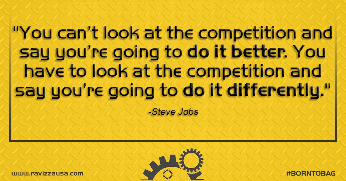 RavizzaPackUSA's tweet photo. Be Better By Being Different.
.
.
.
#MondayMotivation #MotivationalQuote #SteveJobs #Business #Competition #Different #Ravizza #Packaging #RavizzaPackaging #BaggingMachine #Bagger #B2B #BornToPack #BornToBag #Plastic #Bag #PlasticBag #Flexible #CustomSolution #Automation https://t.co/fBoPNeAWNQ