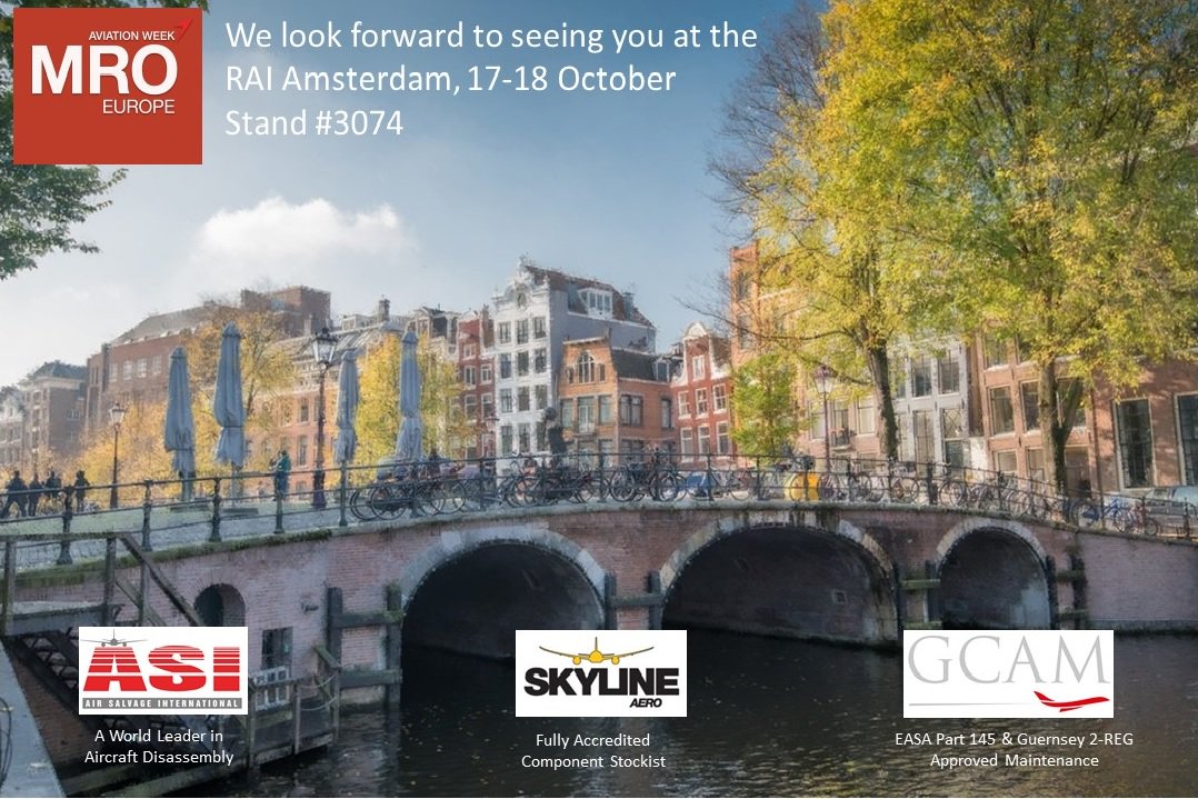 Air_Salvage's tweet photo. We're exhibiting at #MROEurope #Amsterdam along with our #MRO and #ComponentSupply affiliates. We welcome you to visit our joint stand #3074 to discuss the scope of services we can provide. #AircraftRecycling #AircraftStorage #AircraftMaintenance #UK @AvWeekEvents @GCAM145 https://t.co/UV57GHOrXH