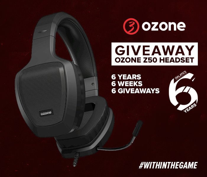 GalaticsEsports's tweet photo. 6 years, 6 weeks, 6 giveaways!
GIVEAWAY: OZONE RAGE Z50 HEADSET
To enter:
- Retweet this tweet
- Follow: @GalaticsEsports, @ozonegaming, @Clickfiel
- Register here: https://t.co/mAcO0GwWwX
Good luck to all! ;) https://t.co/VhJQBkeZJg