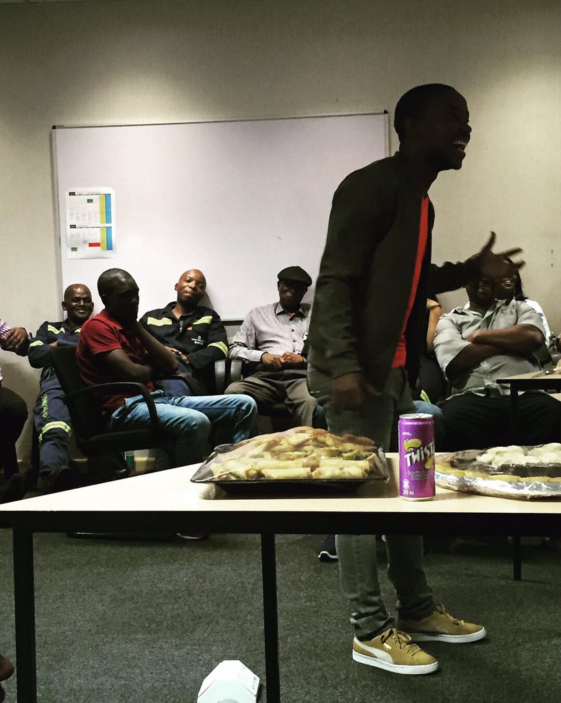 TsietsiRubbish's tweet photo. Telling jokes on a Monday in Rand Refinery, Germiston. 

Thank You For Having Me https://t.co/KCo4whyytB