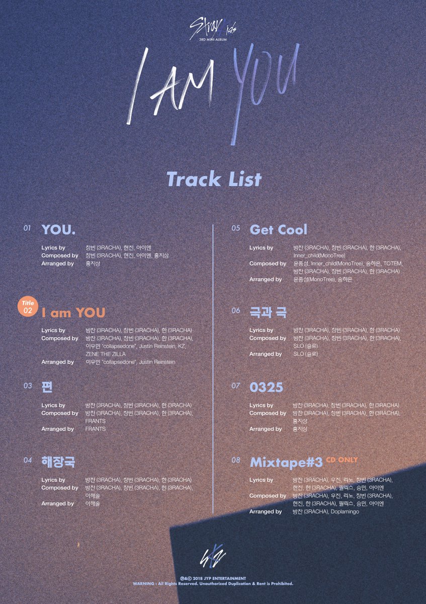 [情報][  SK  ] 迷你三輯<I am YOU> Track List