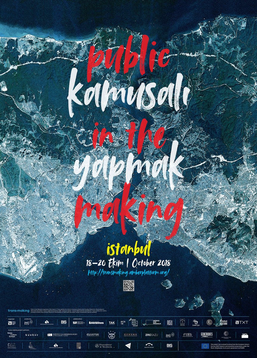 “Kamusalı Yapmak / Public in the Making”(18-20 Ekim) herkesi, birlikte kurabileceğimiz bir kamusal alanın imkanlarını tartışmaya çağırıyor. Program çizelgesi için: bit.ly/2zOoBko