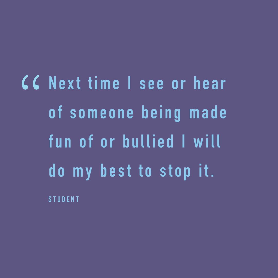holocaustcenter's tweet photo. "Next time I see or hear of someone being made fun of or bullied, I will do my best to stop it." - Student, after participating in the UpStanders program. Learn More: https://t.co/u5oaKg8l8a #MakeHateHistory #UpStanders #NationalBullyPrevention https://t.co/euCdasFkLA