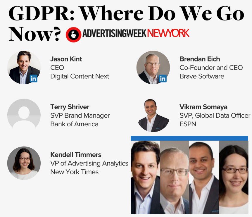PowerLinksAds's tweet photo. Who else is exhausted after a busy #AdvertisingWeekNY? We were excited to see so much quality #content--check out this recording of an interesting panel on #brands and #GDPR w/ @jason_kint, #CEO of #DCN! #powerlinks #powerlinksnative #AWNY #AWNY18 #adtech https://t.co/903YacrySR https://t.co/y5D1COMCZH