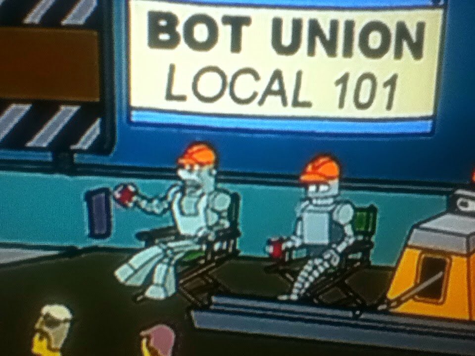 Knickmeier's tweet photo. Beim #dwadialog fragt man sich, ob Roboter künftig noch Gewerkschaften brauchen... #Futurama weiß da schon mehr... https://t.co/I8ZiCHZj4L