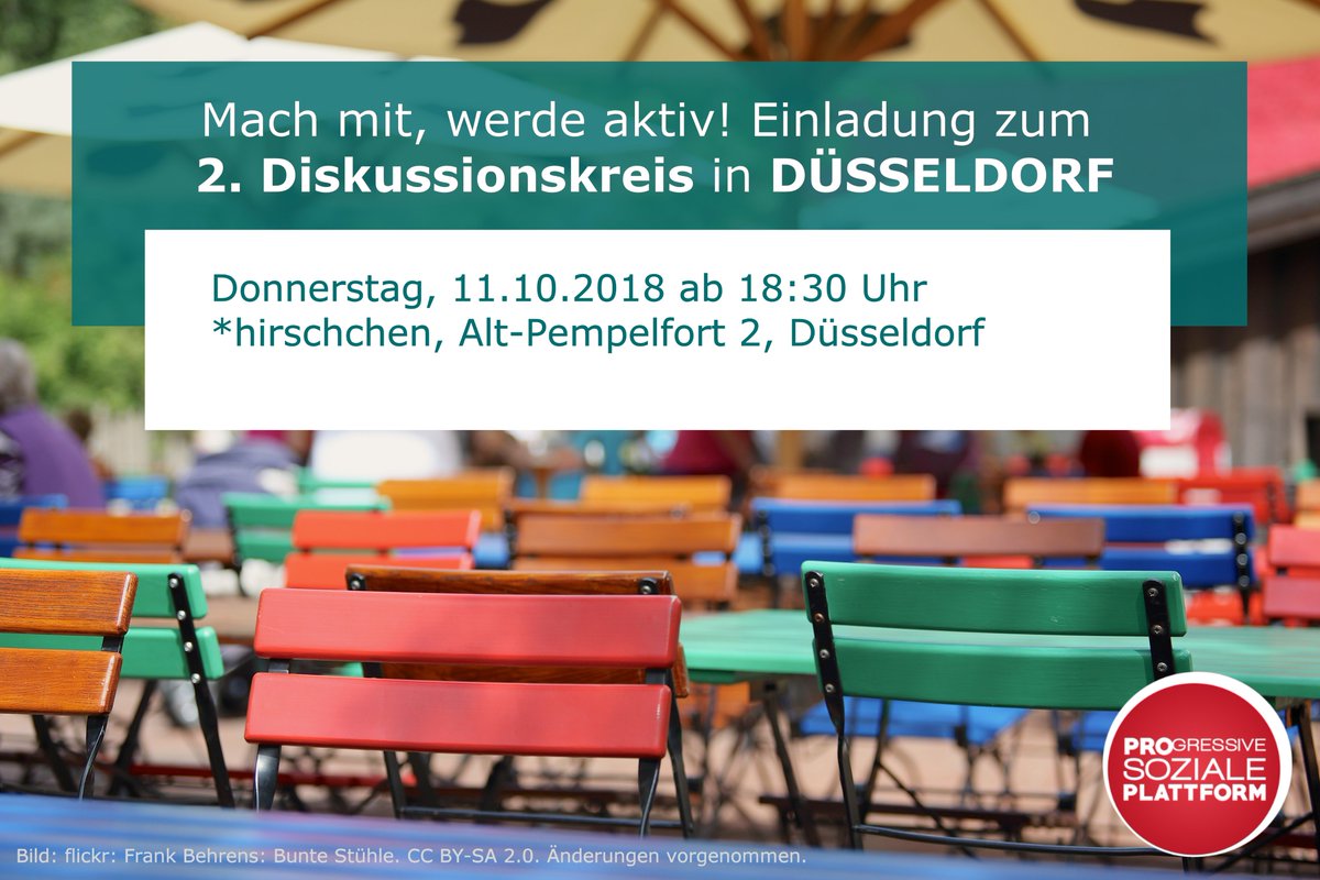 LobbylandDE's tweet photo. In #Düsseldorf findet am 11.10. der nächste Diskussionskreis statt! Kommt vorbei! #PlattformPRO https://t.co/4iGw6Nto1v