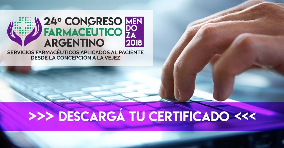 COFAorgar's tweet photo. 📃 CERTIFICADOS - 24º CONGRESO FARMACÉUTICO ARGENTINO | MENDOZA 2018 #CFA2018

Entrá en 👉 https://t.co/57CtWy1smN e ingresá tu DNI para descargar tu certificado.

 🆘 Cualquier inconveniente escribinos a infocongresos@cofa.org.ar https://t.co/P8CaAXccyf