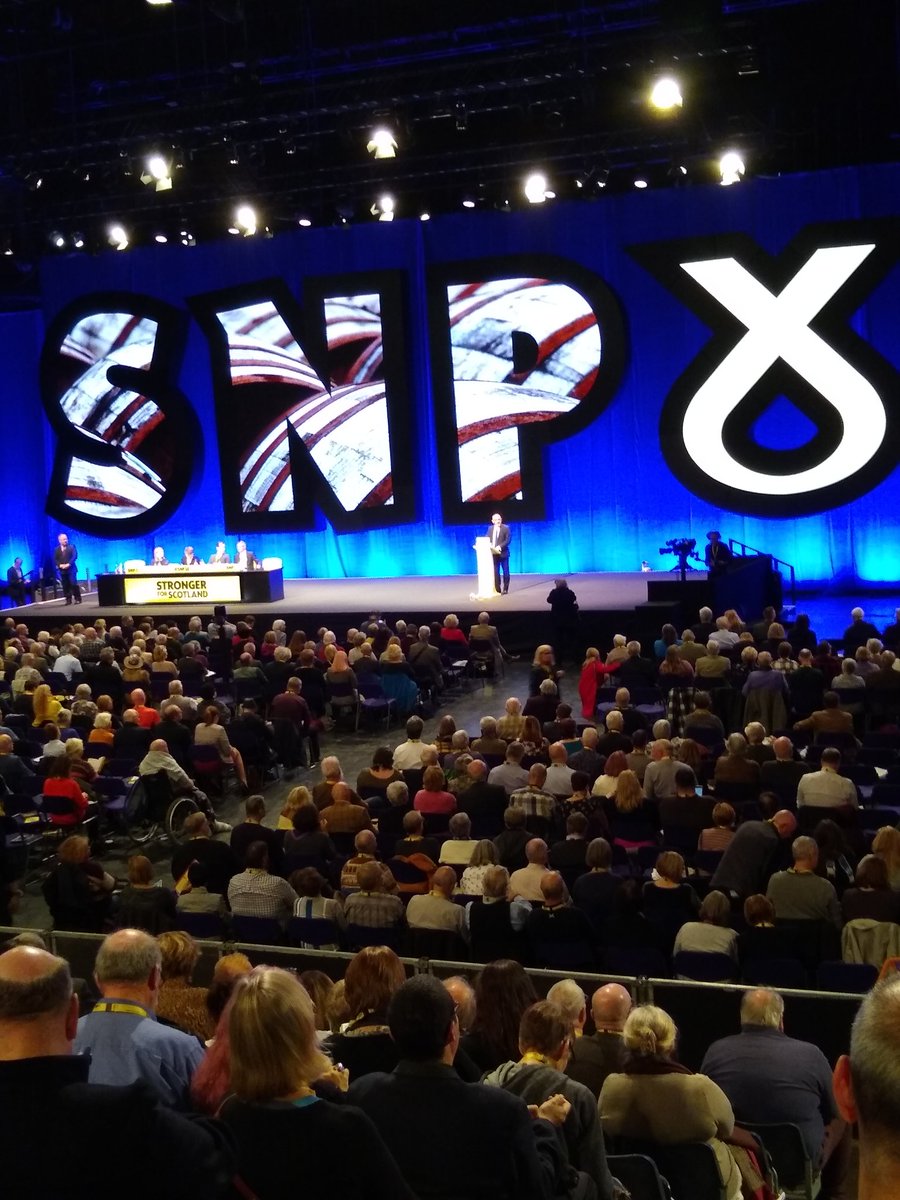 globaljusticesc's tweet photo. .@StewartHosieSNP at #SNP18 calling for statutory input for Scotland on international trade deals and confirms @thesnp is against #ISDS corporate courts. Great to hear this clear message https://t.co/XO00Quj6Kv