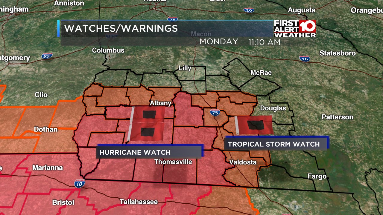 WALB Weather on Twitter "Hurricane Watch (RED) now includes more of