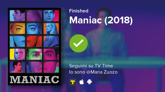 zuozo_'s tweet photo. I just finished watching Maniac (2018)! #tvtime https://t.co/shgqLi24T9 https://t.co/7tzBz0b6J7