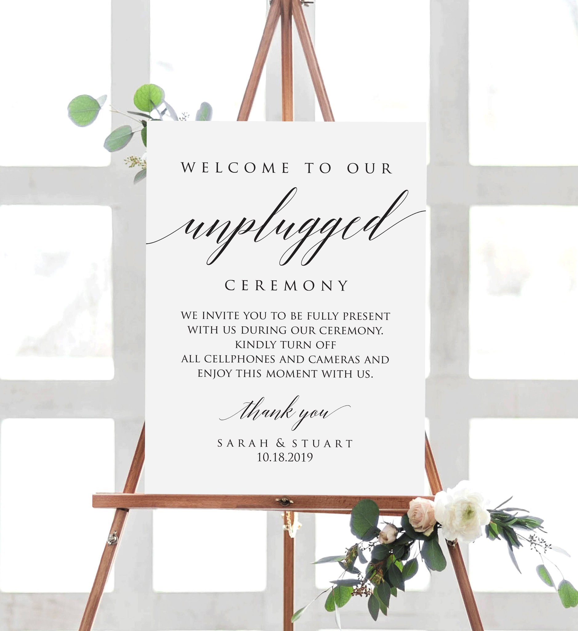 Download Invitations Announcements Paper Navy Modern Unplugged Wedding Sign Template Unplugged Ceremony Sign Modern Ceremony Sign Editable Wedding Sign
