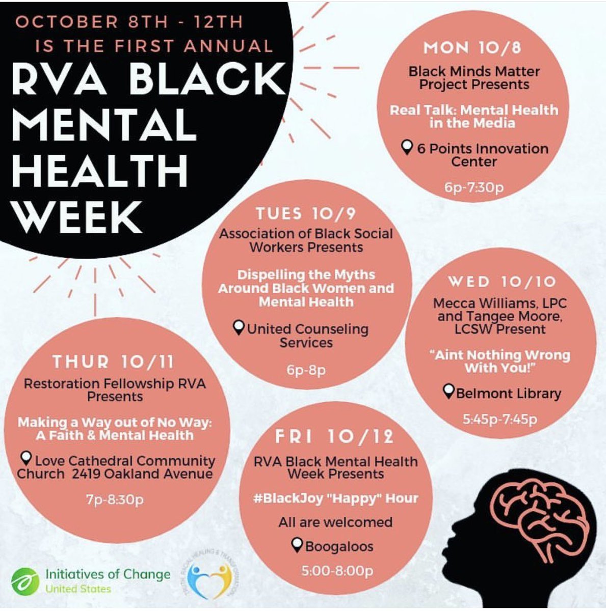 RVA Black Mental Health Week.... an event for all #MentalHealthawareness #mentalhealthmyths