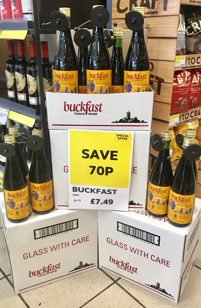 Buckfast tonic wine only £7.49!! get yours in for the weekend now! #BottleOfBuck #MessyWeekend