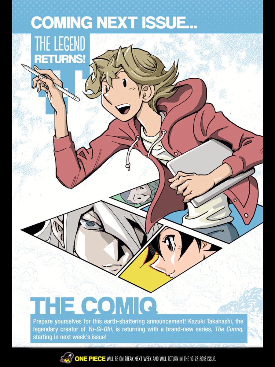 Theoasg Weekly Shonen Jump Has Announced That Kazuki Takahashi S Newest Manga The Comiq Will Be Added To Their Catalog Starting With Next Week S Issue T Co 01w8flmz5k