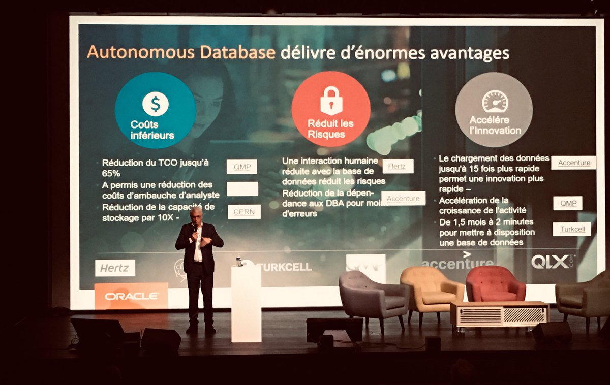EDocquois's tweet photo. #OracleImpactFR Station F @AlainScazzola nous présente les Services PaaS Database Autonomous. https://t.co/HTxgogENUQ