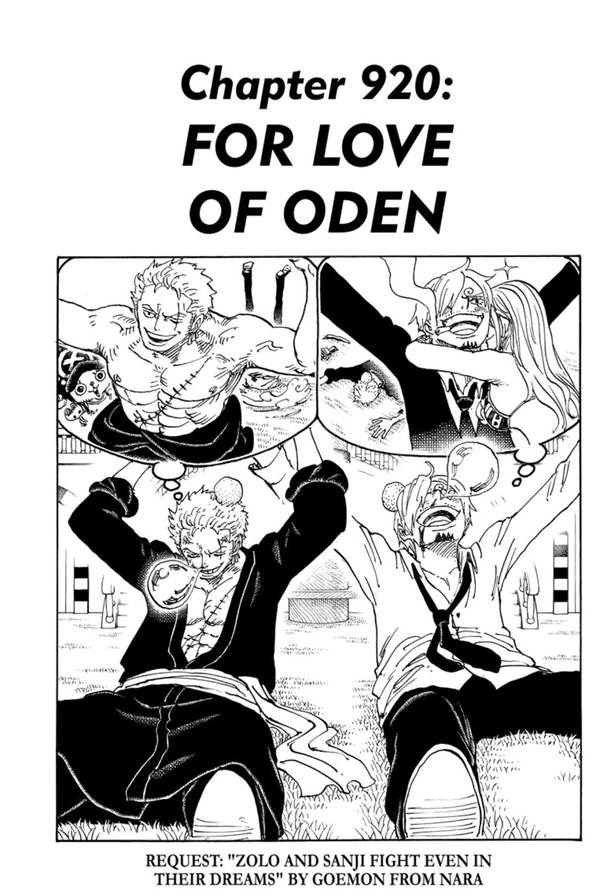 One Piece Center The Cover Page For One Piece Chapter 9 For Love Of Oden