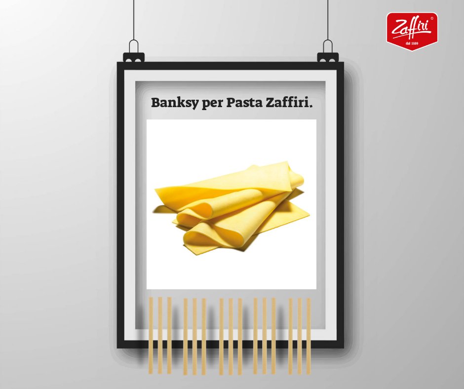 Lui ci mette il talento, noi l'arte della buona #pasta.
#Banksy #PastaZaffiri