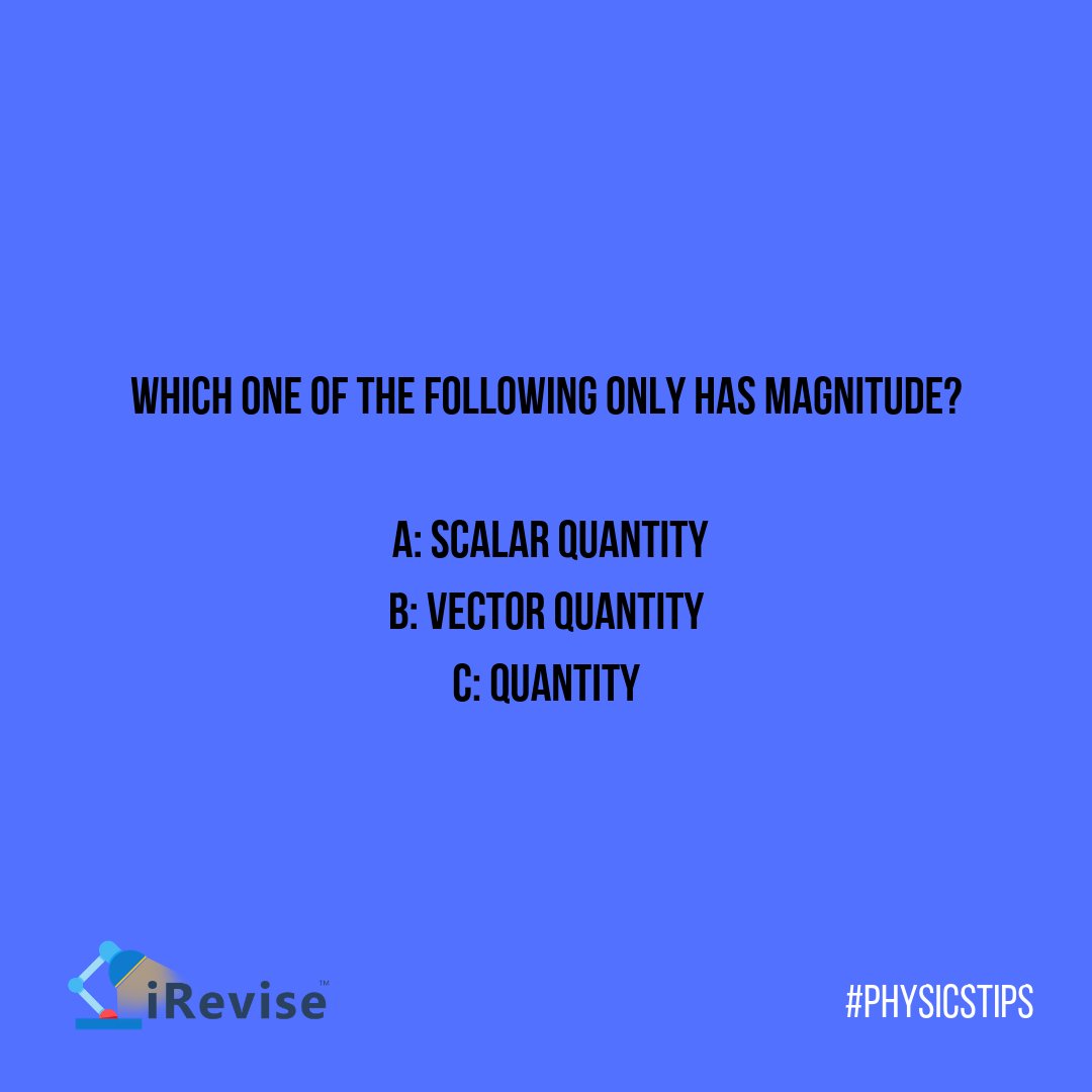 iRevise_Ireland's tweet image. First question of the week! What&apos;s the answer? #PhysicsTips