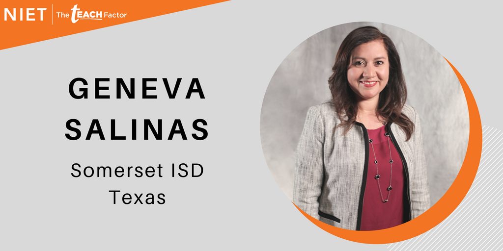 NIETteach's tweet photo. When #TeacherLeadership changes school culture, teachers take notice. #TeachFactor Fellow and #principal @genevasalinas04 of @somersetisd says once empowered to become leaders, teachers in her school started asking better questions about their instructional practice. https://t.co/zNnwxUeDjP