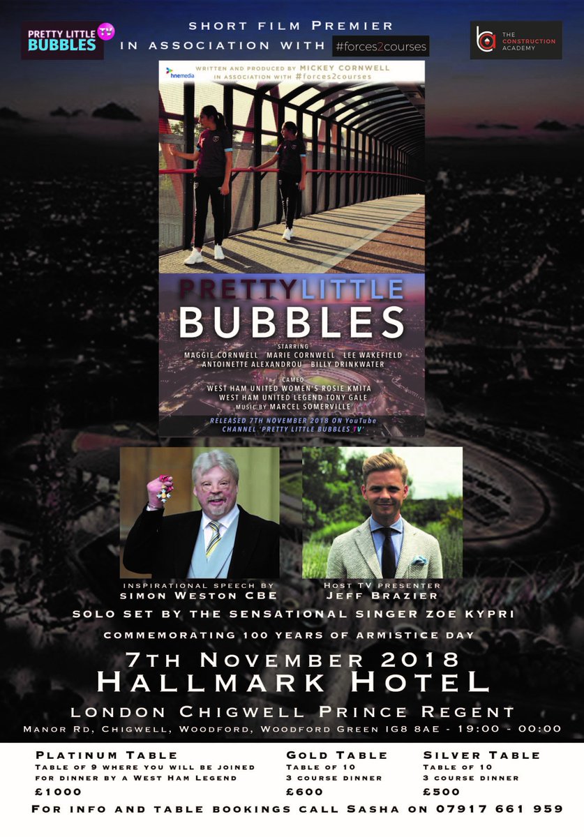TCAUKltd's tweet photo. TCA are pleased to be sponsoring a number of events commemorating 100 Years of Armistice Day this year - on the 7th November at the Hallmark Hotel London Chigwell Prince Regent Pretty Little Bubbles a powerful short film about an ex soldier coping with life after Afghanistan https://t.co/k5i4Ew0VKu