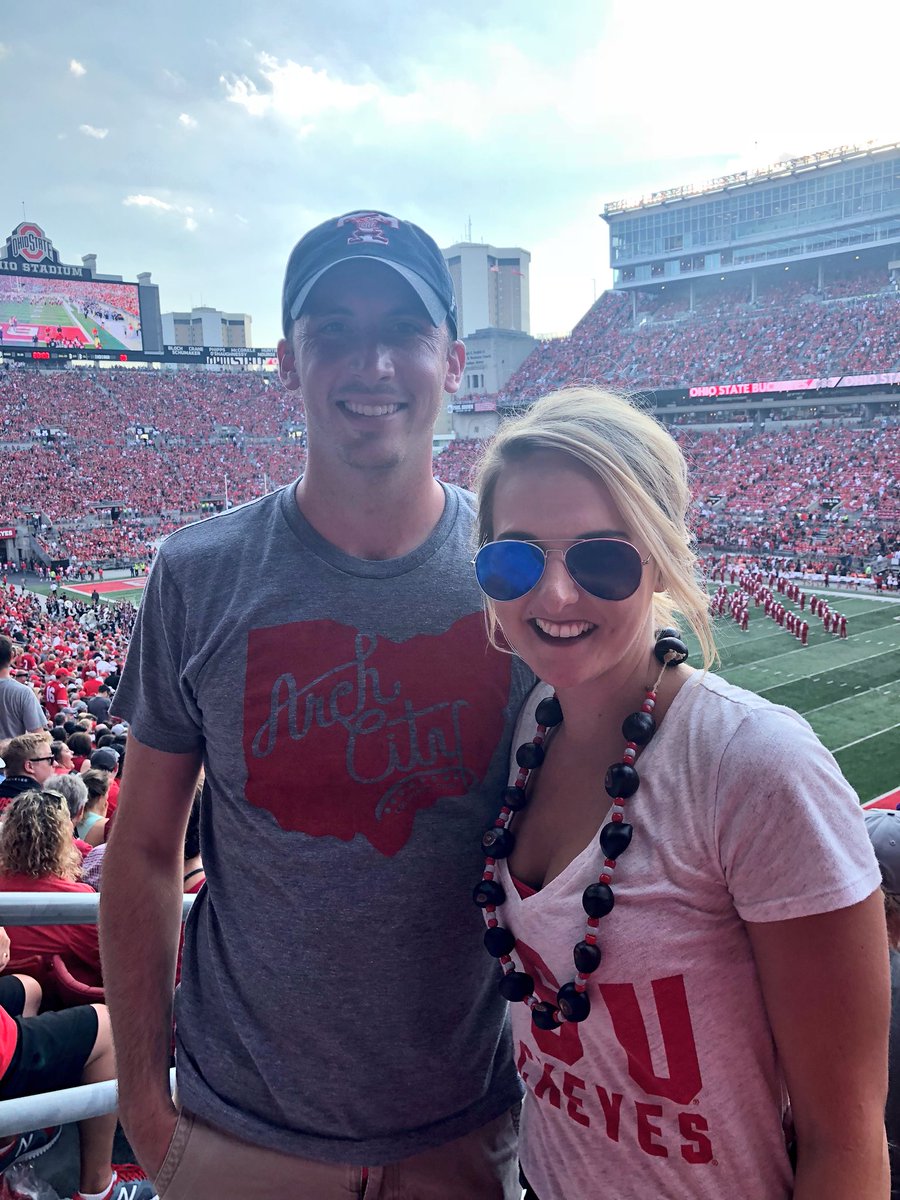 Blair_Bauman's tweet photo. @SamBaumanNews and I took the Tri-state tour this weekend.. Indiana for a concert, Columbus for the Bucks, and Michigan for a work party. A fun-jam-packed weekend! https://t.co/bd7Z29MvIp