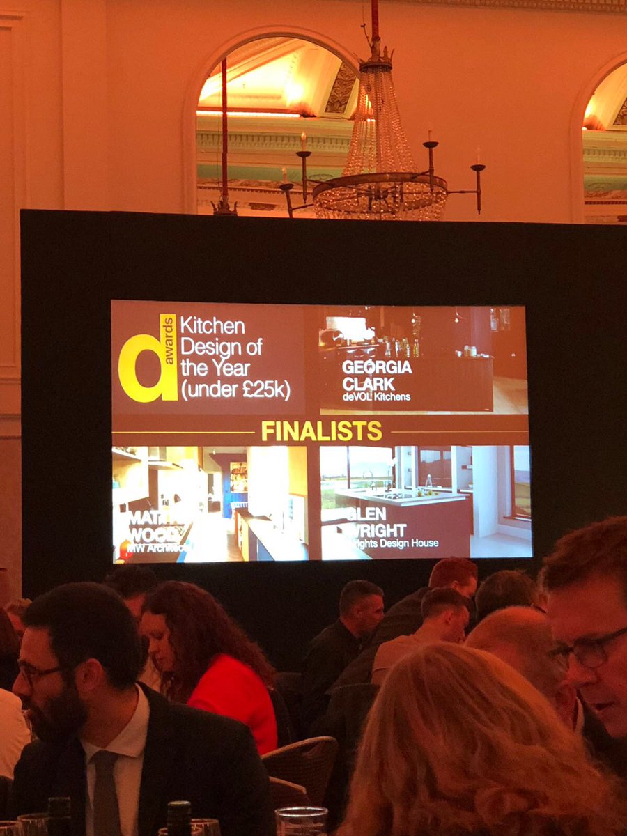 We’re so proud Georgia has won Kitchen Design of the Year under £25k for the Petersham Kitchen!! Thank you so much @designerKBaward, what a wonderful day it has been! #DesignerKBAwards #Yay