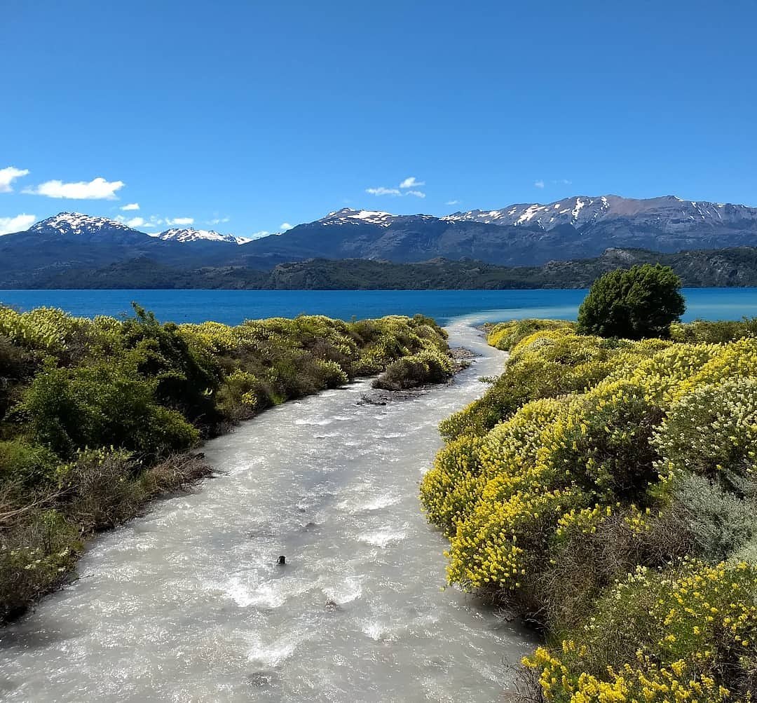Muchos ríos aportan sus aguas al enorme  #LagoGeneralCarrera cambiando su color entre verde, turquesa y azul ¿Qué te parece esta imagen? 📷 @terrasondepassei

ℹ carretera-austral.info
📞 +56232474001