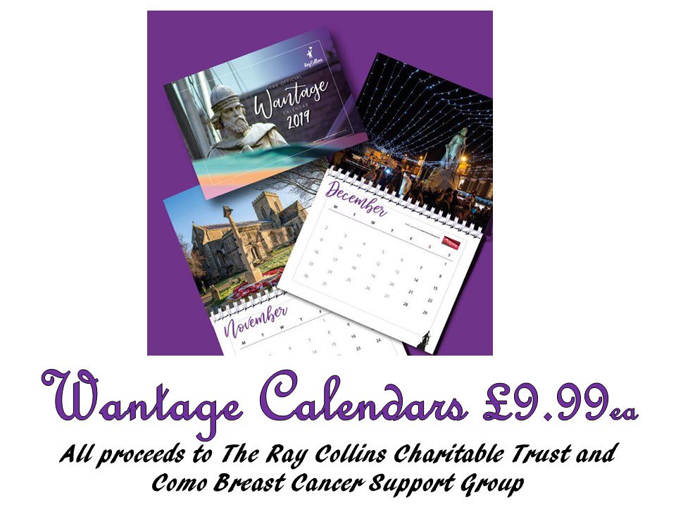 ValeAndDownland's tweet photo. We are so please to announce that the #new Wantage Calendar will be available from our gift shop very soon!
All proceeds going to The Ray Collins Charitable Trust and The Como Breast Cancer Support Group.
#WantageMuseum #local #calendar #Wantage #charity https://t.co/uI4WnYctuD