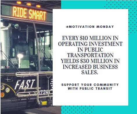 smart_movesus's tweet photo. #MotivationMonday #WeGetYouMoving #RideSMART #PublicTransportation https://t.co/sspP5Wm7BA