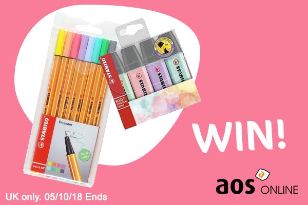 AOS_online's tweet photo. 🎉 #GIVEAWAY 🎉
We have a pastel bundle to give away, with a pack of pastel @stabilo highlighters and pastel fineliners!
#RT + #follow to enter! Ends 05/10/2018. UK only! #competitiontime #win https://t.co/IACCQuyHX0
