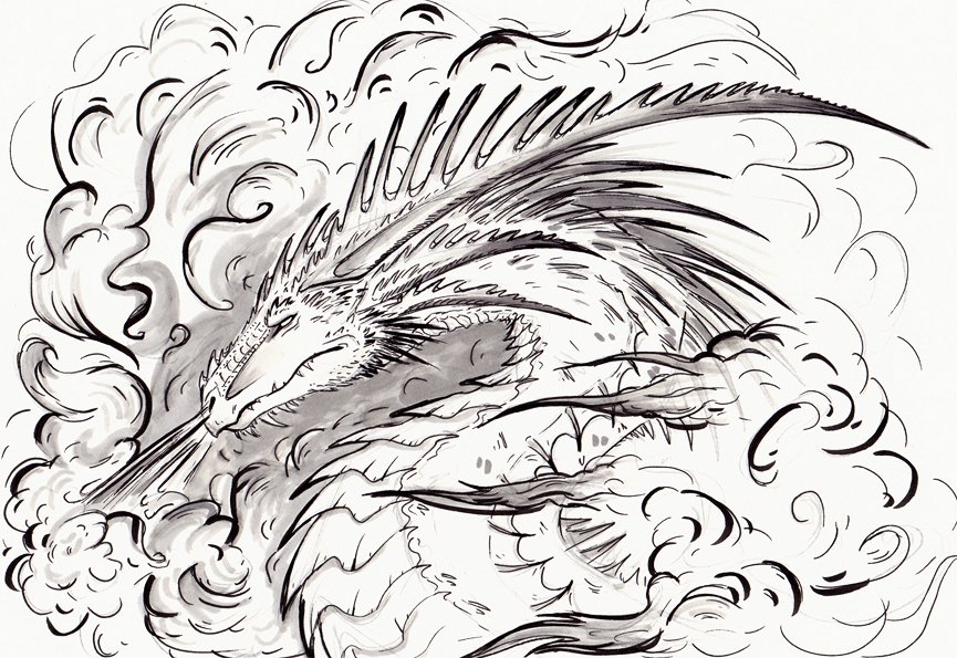 Starting #inktober off with a dragon! 