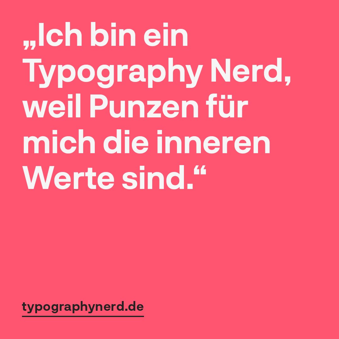 typographynerd's tweet image. „Ich bin ein Typography Nerd, weil Punzen für mich die inneren Werte sind.“ — Mehr zum Thema Punzen und anderen Besserwisser-Begriffen unter typographynerd.de/typografie/typ… #typography #fonts #love #nerd