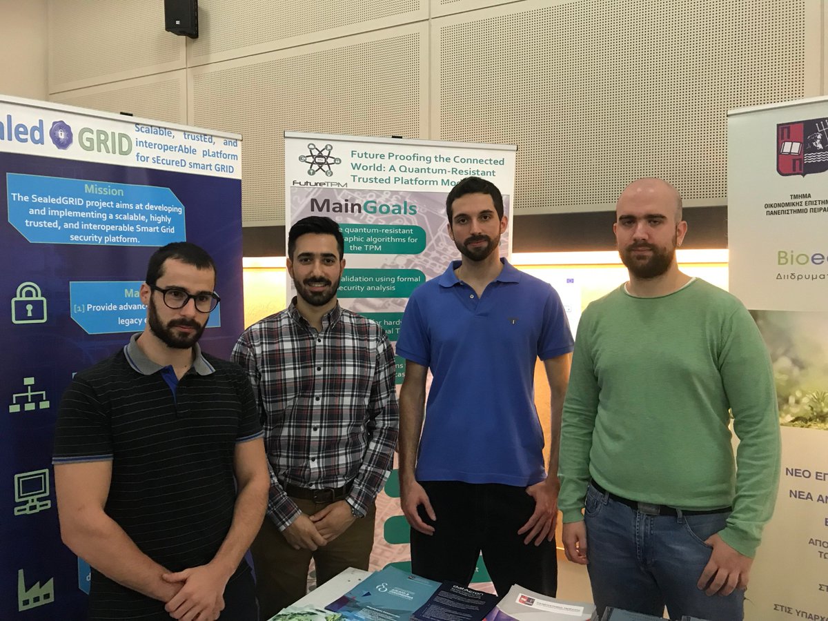 SealedGRIDH2020's tweet photo. Researchers of our @SealedGRIDH2020 project at European Researcher's Night in Athens at @ntua. Lots of good questions and discussion with promising students.
Find more https://t.co/PUvU1ewlnv
#MSCAnight #MSCA #H2020 #MarieCurious https://t.co/4J6zDWmCnd