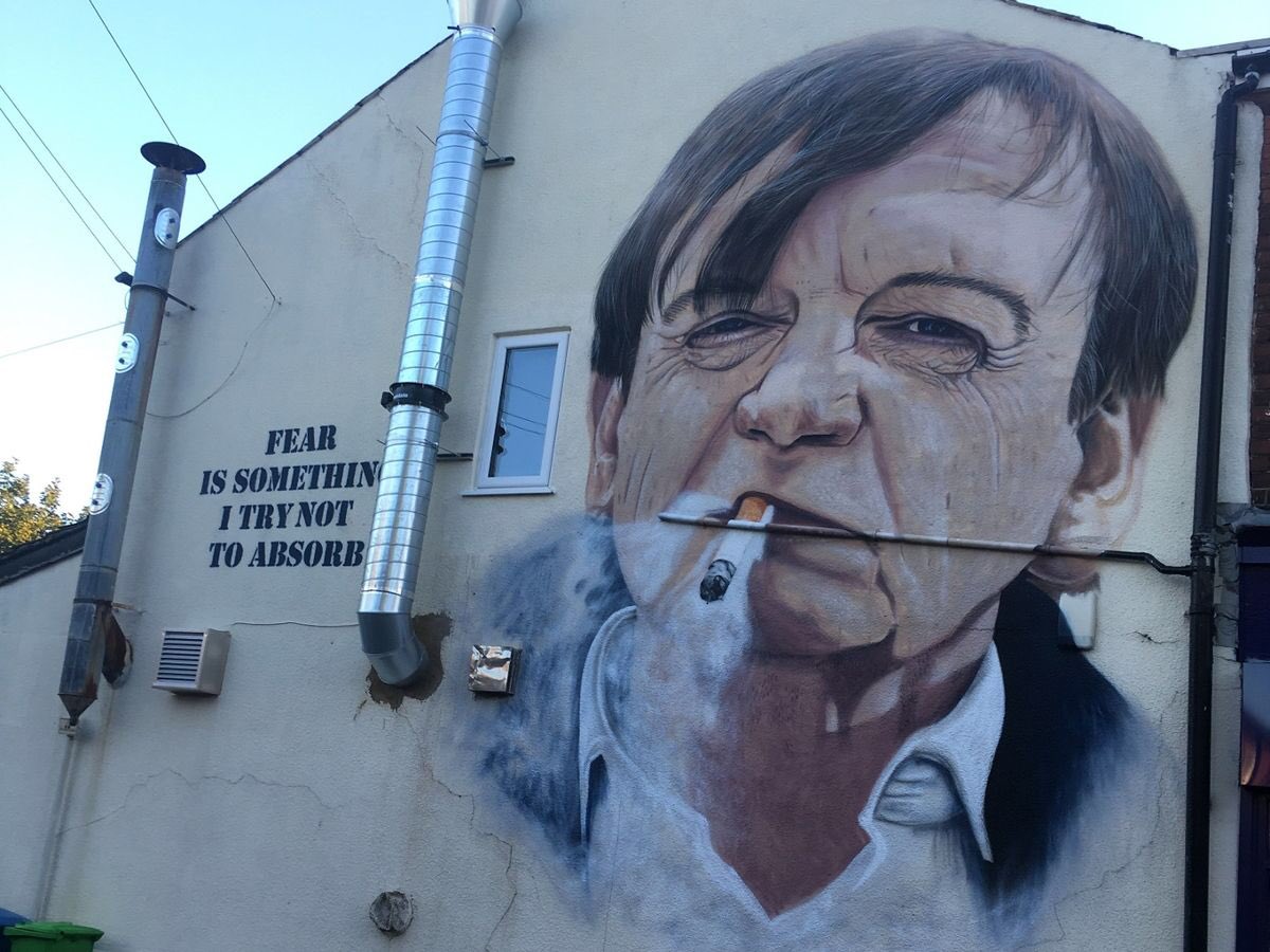 ScrtDrugAddict's tweet image. You did a fantastic job on the Mark E Smith Mural @Akse_P19