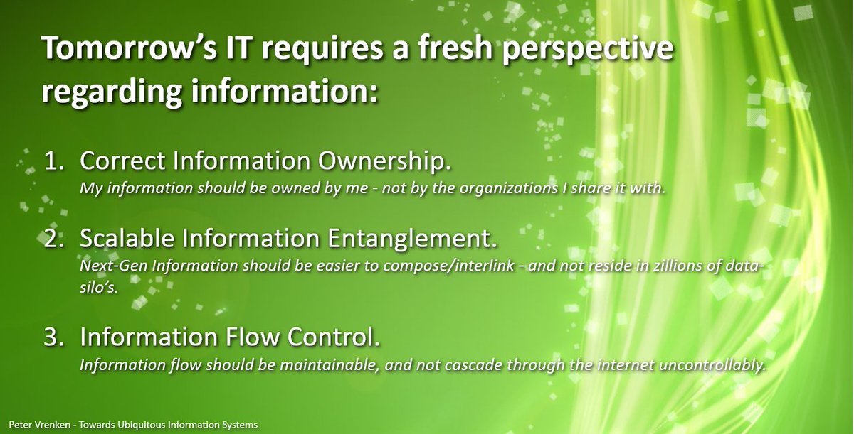 vrenken's tweet photo. @tguemes @tguemes, it's a challenge indeed, but nevertheless a splendid step towards #UbiquitousInformationSystems in that it solves one of the three Information #dilemma's:
1. Information Ownership ✅
2. Scalable Information Entanglement
3. Information Flow Control
#AtosSC #YourExpert https://t.co/aqu4g3VEQM