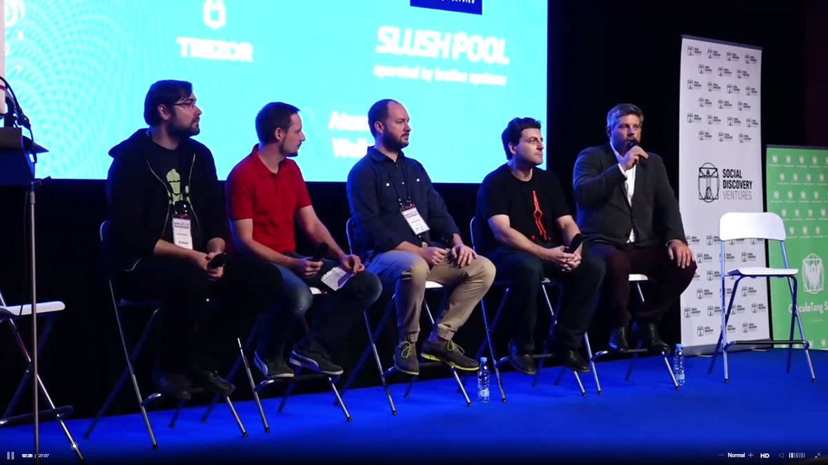 OfficialViewly's tweet photo. "The goal is trying to get to the point where people would be comfortable being their own bank - to be able to trust themselves."
#Bitcoin security panel - Honeybadger2018 https://t.co/ou0G7kHMBZ 🎬
@pavolrusnak @eric_lombrozo @robep00 @lopp @Marsmensch @hodlhodl #bh2018 https://t.co/TbuUAlT2cx