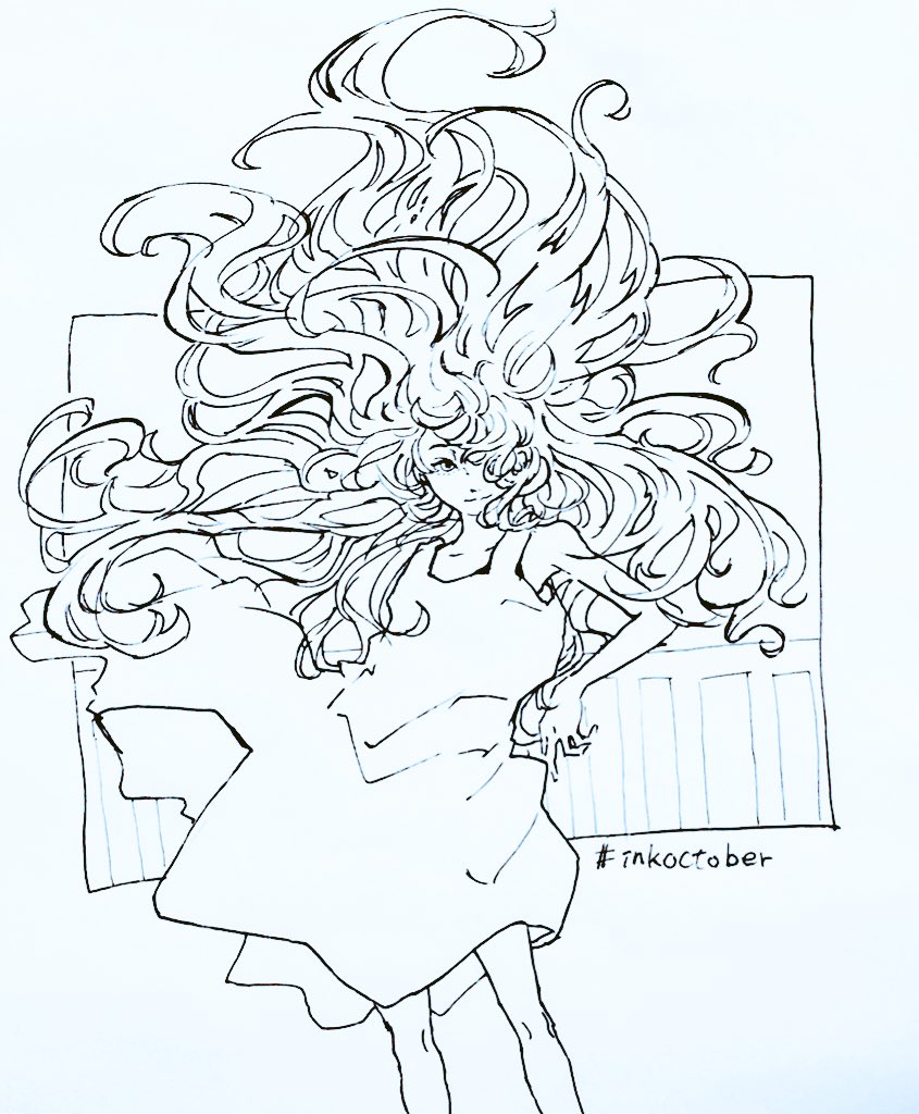 台風一過 #inkoctober 