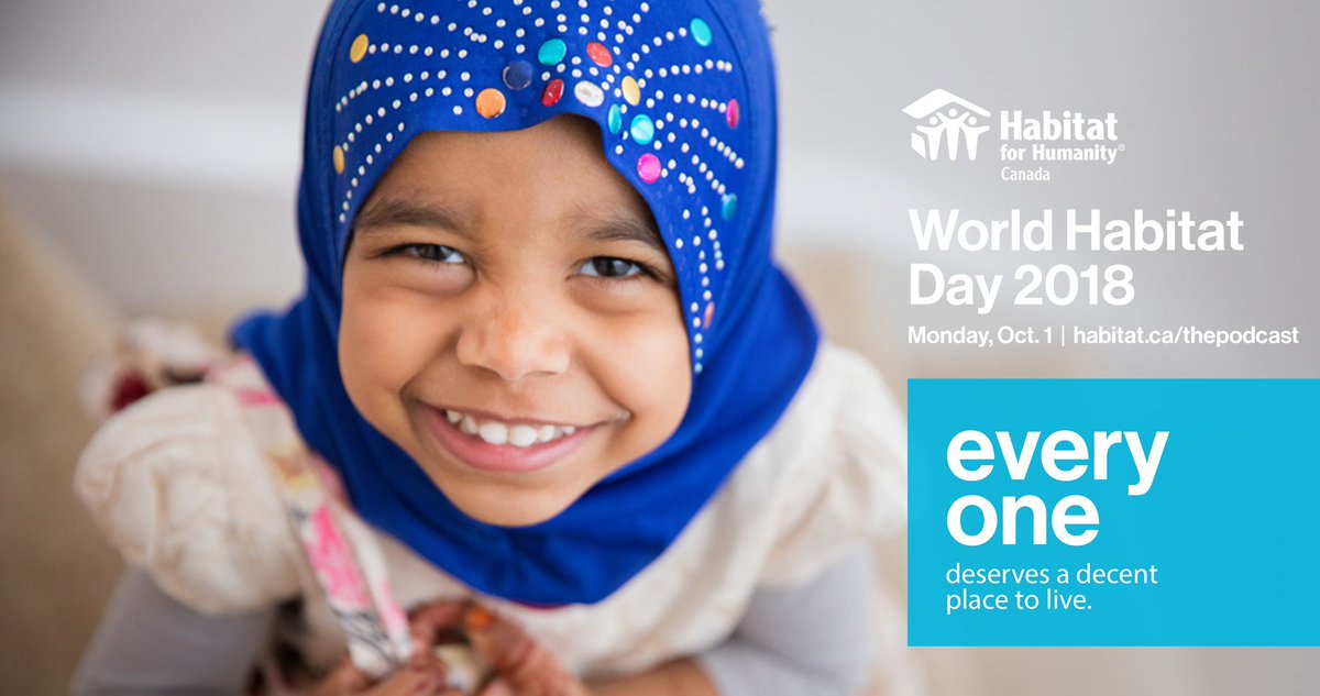 HabitatCanada's tweet photo. This year we’re celebrating #WorldHabitatDay with the launch of Habitat for Humanity Canada: The Podcast! Tune in to the first episode featuring @jyduclos and @MR_Habitat talking about housing as a basic human right. 🎙️🌎 Listen here: https://t.co/0LMX4lXMsd https://t.co/grMG0yFhh5