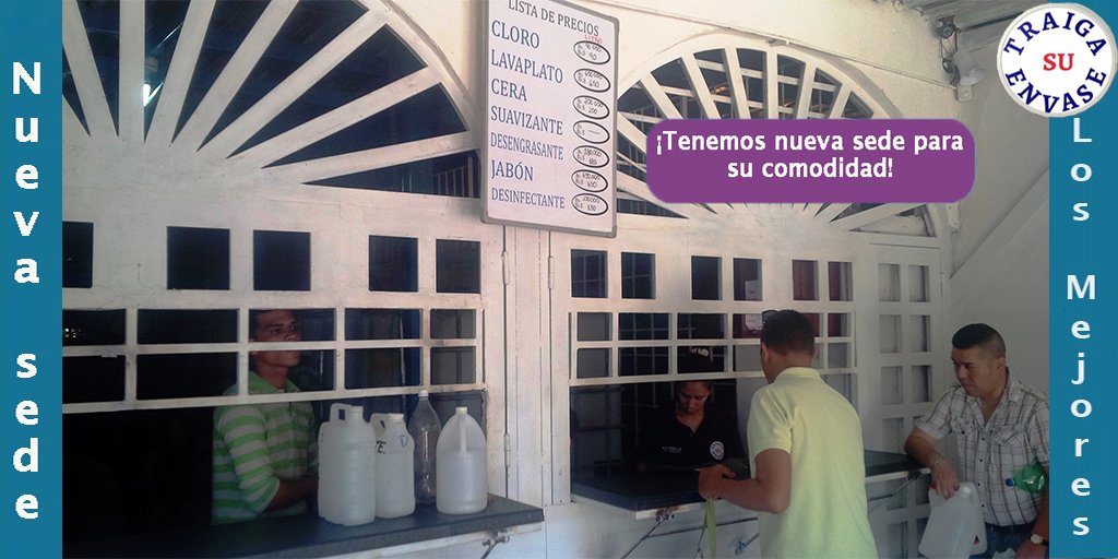 TraigaSuEnvase's tweet photo. Ven a la Av. 31 de Julio, a 200 metros del Crucero de Guacuco, llena tus envases con los mejores productos: cloro, desinfectante, desengrasante, cera, jabón líquido, lavaplatos, y suavizante.  #LaAsunción #Margarita.
#TraigaSuEnvase #productosdelimpieza #limpieza #hogar https://t.co/bKqy8mctiy