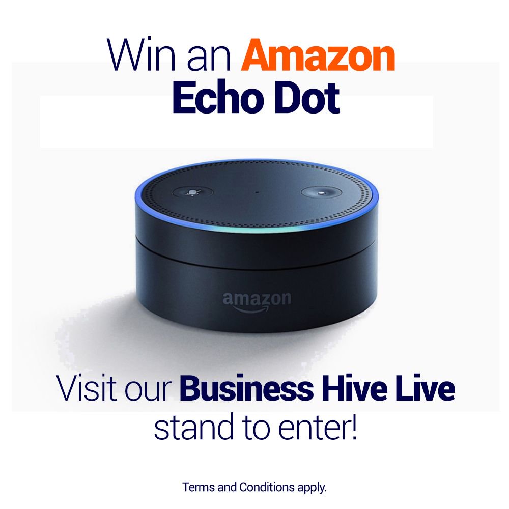 We're giving away an Amazon Echo Dot at our Business Hive Live stand this year! Make sure to visit our stand to enter 😍 @TheBusinessHive