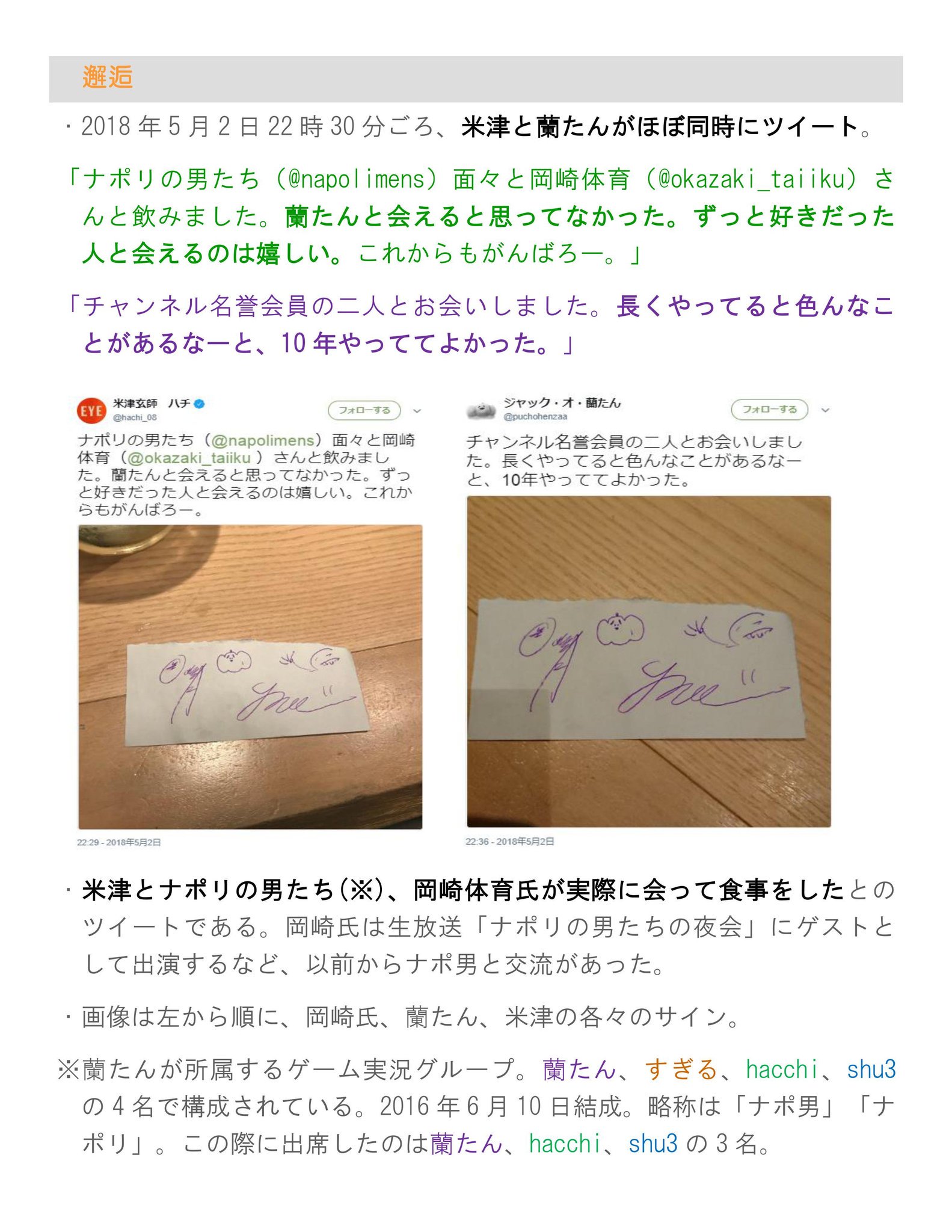 はちつか ジャック オ 蘭たん氏と米津玄師氏のまとめ です ナポ男chの内容は大幅にカットしていますが おもしろいくだりが他にもたくさんあるので入会してください 月額540円で毎週もれなく介護疲れに効きます はちつか ジャック オ 蘭たん氏と米津玄師氏のまとめ です ナポ男chの内容は大幅にカットしていますが おもしろいくだりが他にもたくさんあるので入会してください 月額540円で毎週もれなく介護疲れに効きます