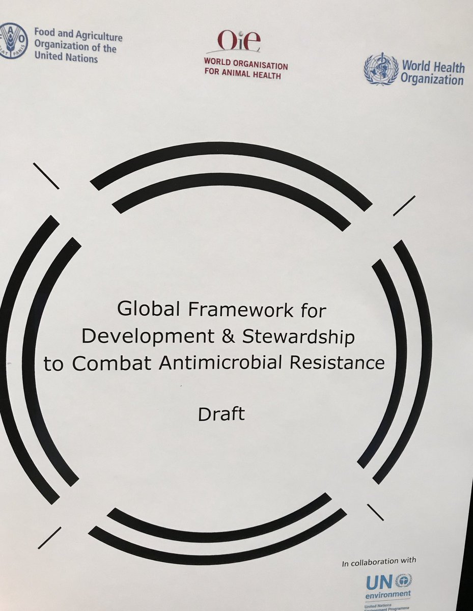 hygetahun's tweet photo. Happening now @WHO: consultation on the Global Framework for Development and Stewardship to combat #AMR by @WHO @FAO @OIEAnimalHealth and @UNEnvironment. Access, Stewardship, and R&D are its main pillars and its devt was requested by #WHA68 and #UNGA2016. Stop #superbugs https://t.co/8rwrgUFO5T