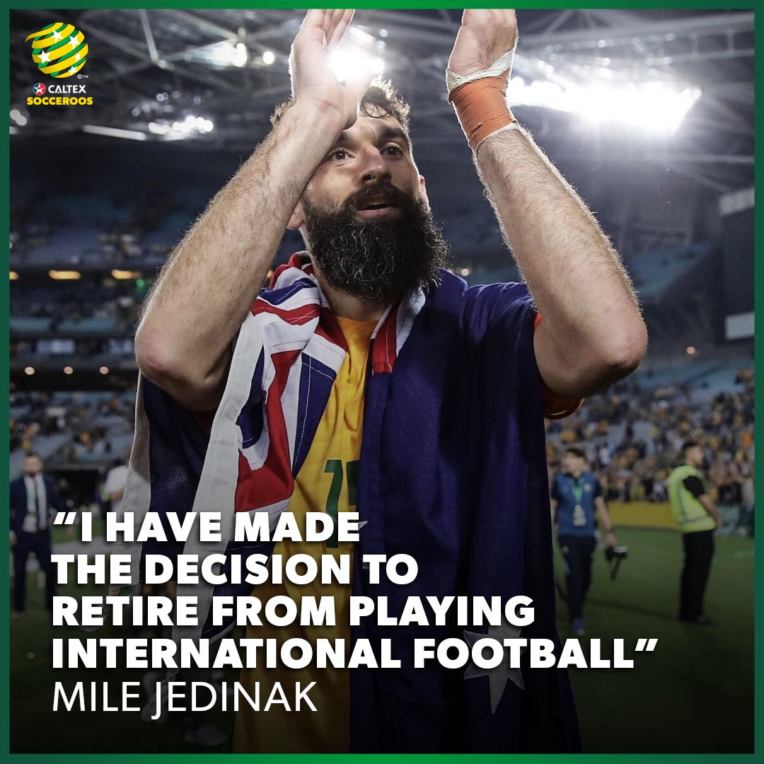Mile Jedinak has called time on his <a href="/Socceroos/">CommBank Socceroos</a> career 👏#ThanksMile