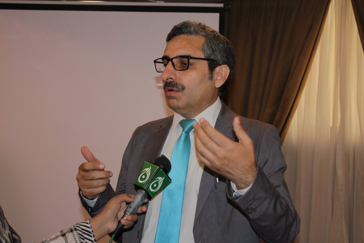 SPADOPakistan's tweet photo. Mr. Raza Shah Khan, Chief Executive #SPADO talking to media persons after the Seminar on "Fully Autonomous Weapon Systems (Killer Robots)" on 28th Sep 2018, @MarriottIsb #Islamabad
#StopKillerRobots #BanKillerRobots #CampaignToStopKillerRobots #CCWUN #SPADO @BanKillerRobots https://t.co/4A291srHqf