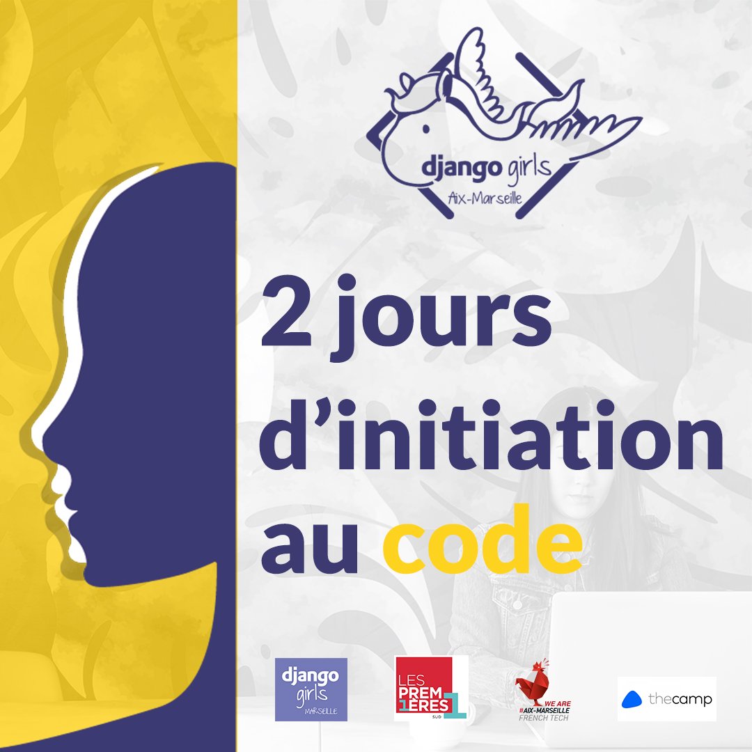 djangogirlsMRS's tweet photo. Déjà ? 🙀
Dernière semaine d’inscription pour #DjangoGirls Aix-Marseille 2018 !
2 jours de code, de rencontres et de bonne humeur :) .
C’est par ici : https://t.co/qS9Blg4U5R #djangogirlsaixmarseille #metropoleaixmarseille @lespremieressud @thecampProvence @AMFrenchTech https://t.co/XbmM8tutF1