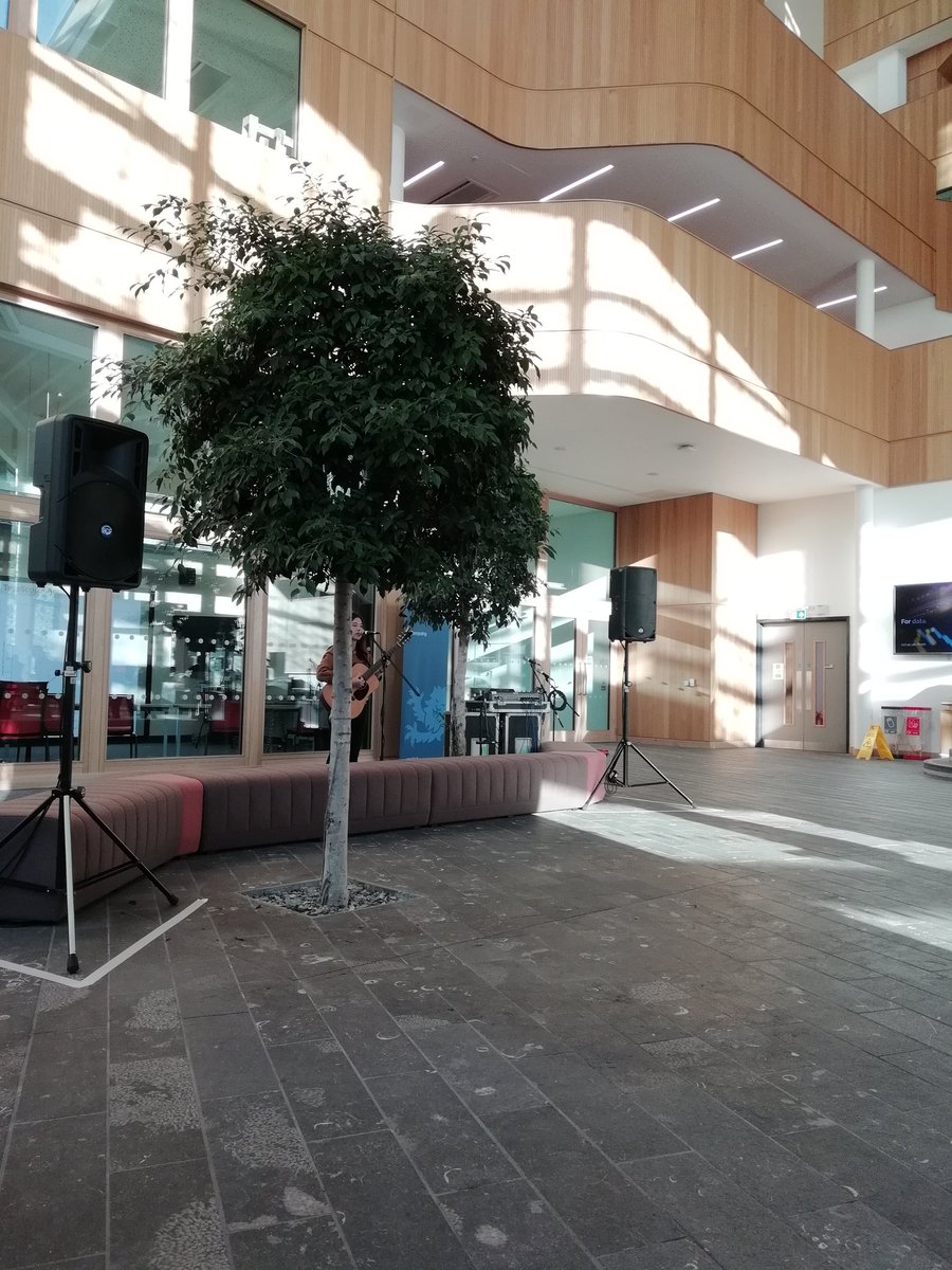 DrColeFletch's tweet photo. Wasn't expecting a serenade to welcome me back from #matleave @UniofNewcastle. Beautiful live music in the lovely #urbansciencesbuilding to launch the new #researchvision. @sageimpactNCL https://t.co/hnQqWhXPUJ